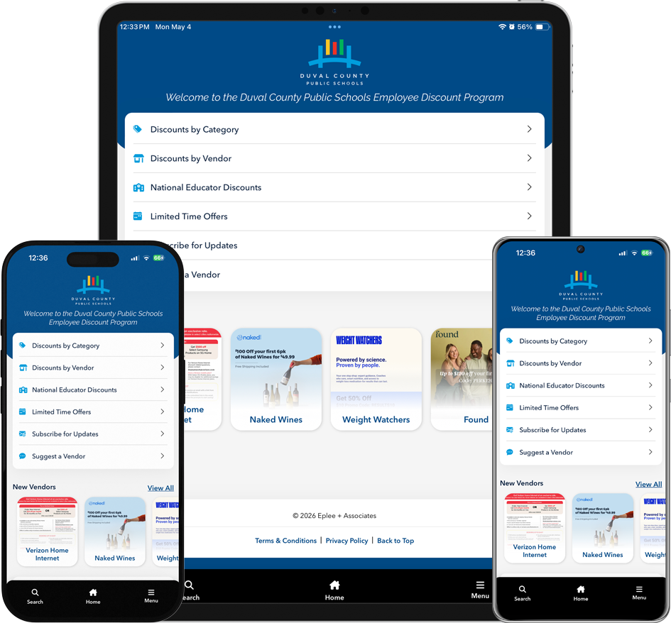 DCPS Employee Discounts Mobile App Screenshots