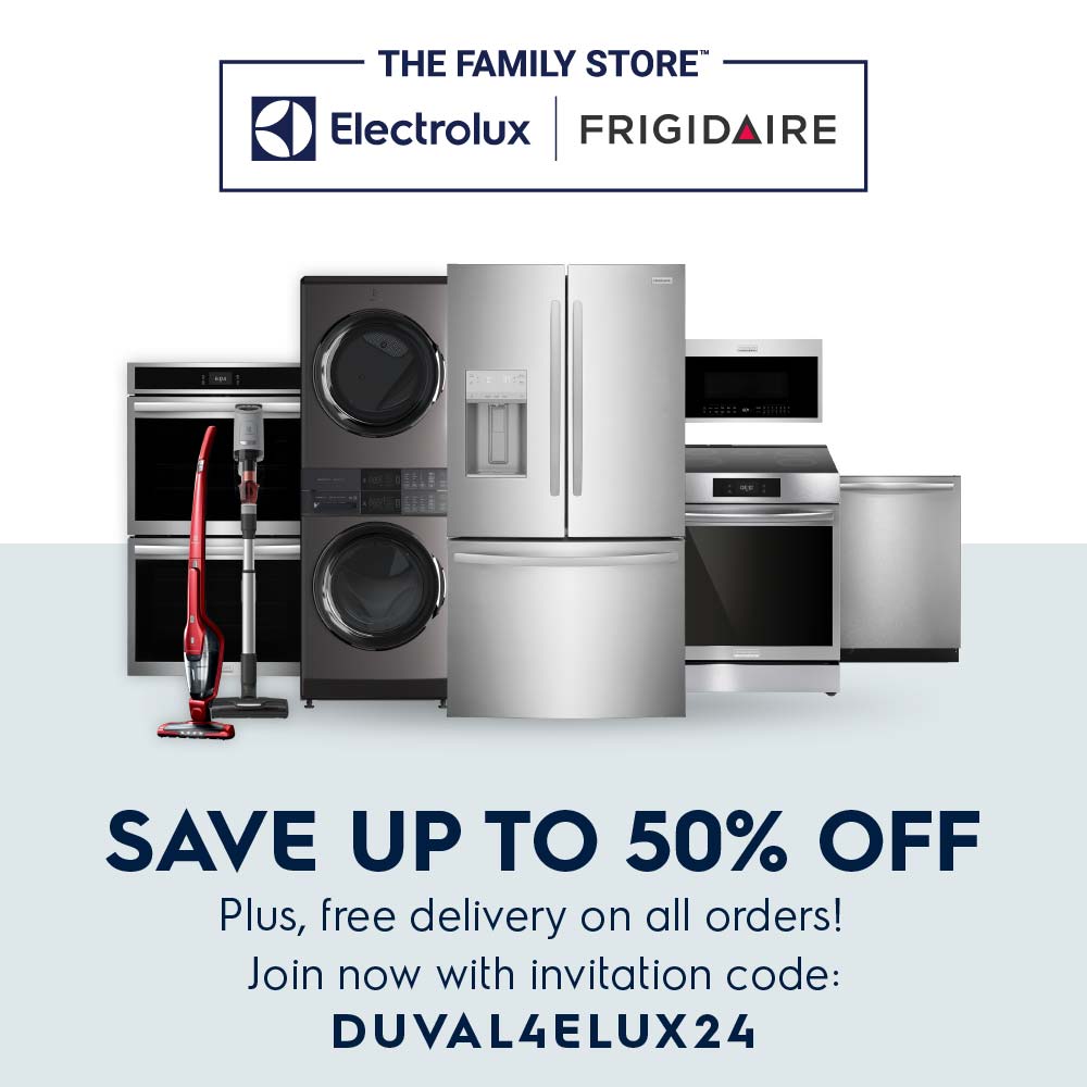 Electrolux / Frigidaire - SAVE UP TO 50% OFF Plus, free delivery on all orders!<br>Join now with invitation code: DUVALLELUX24